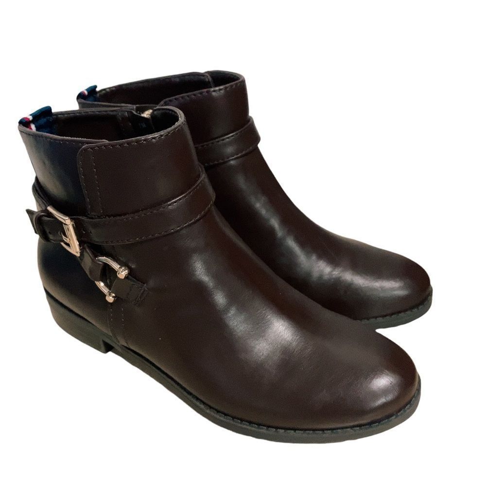 Womens‎ Tommy Hilfiger Faux Leather Side Zip Ankle Boots 7M